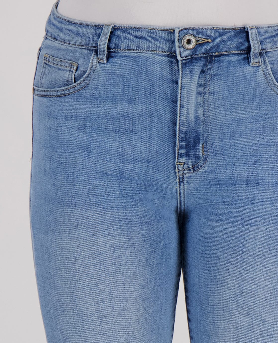 Je m'appelle Broeken Pant Flare 7/8 Stretch Denim | Medium Denim Blue