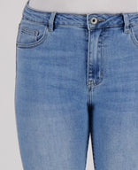 Je m'appelle Broeken Pant Flare 7/8 Stretch Denim | Medium Denim Blue