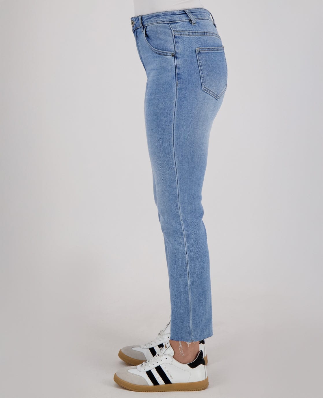 Je m'appelle Broeken Pant Flare 7/8 Stretch Denim | Medium Denim Blue