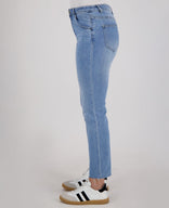 Je m'appelle Broeken Pant Flare 7/8 Stretch Denim | Medium Denim Blue