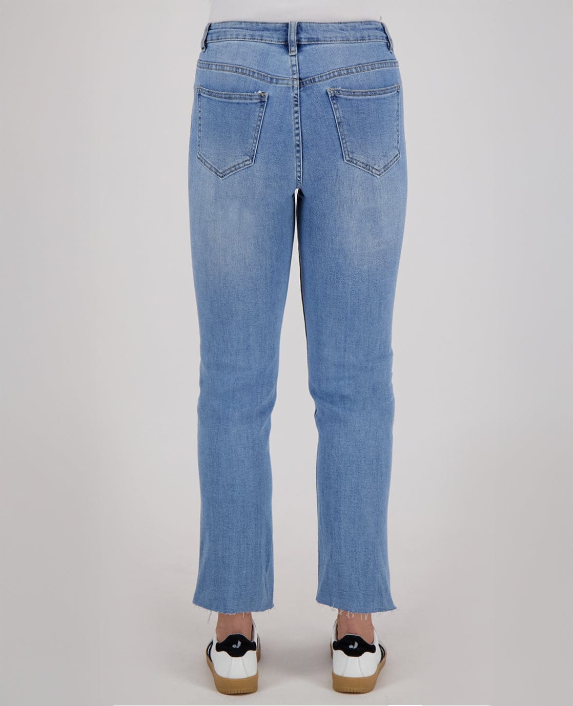 Je m'appelle Broeken Pant Flare 7/8 Stretch Denim | Medium Denim Blue
