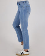 Je m'appelle Broeken Pant Flare 7/8 Stretch Denim | Medium Denim Blue