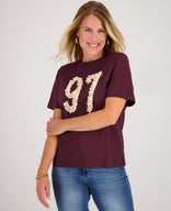 Je m'appelle Tops Tee Flower | Burgundy