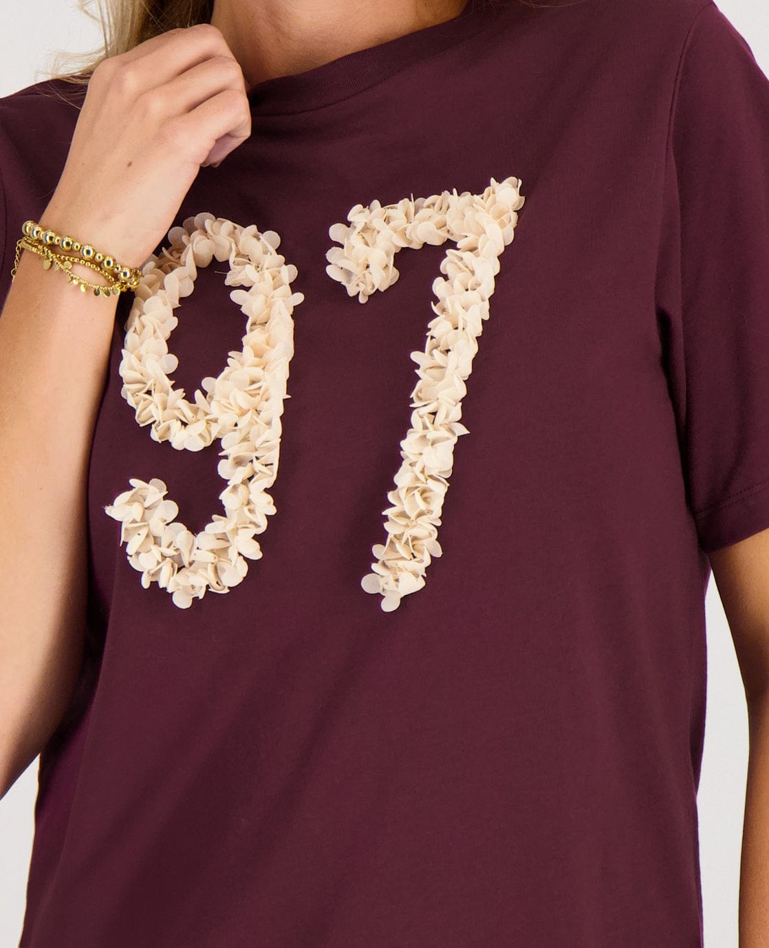 Je m'appelle Tops Tee Flower | Burgundy