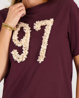 Je m'appelle Tops Tee Flower | Burgundy