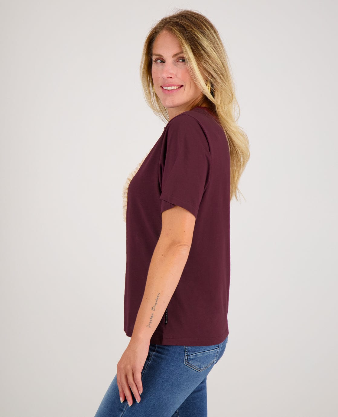 Je m'appelle Tops Tee Flower | Burgundy