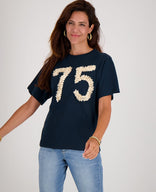 Je m'appelle Tops Tee Flower | Donkerblauw