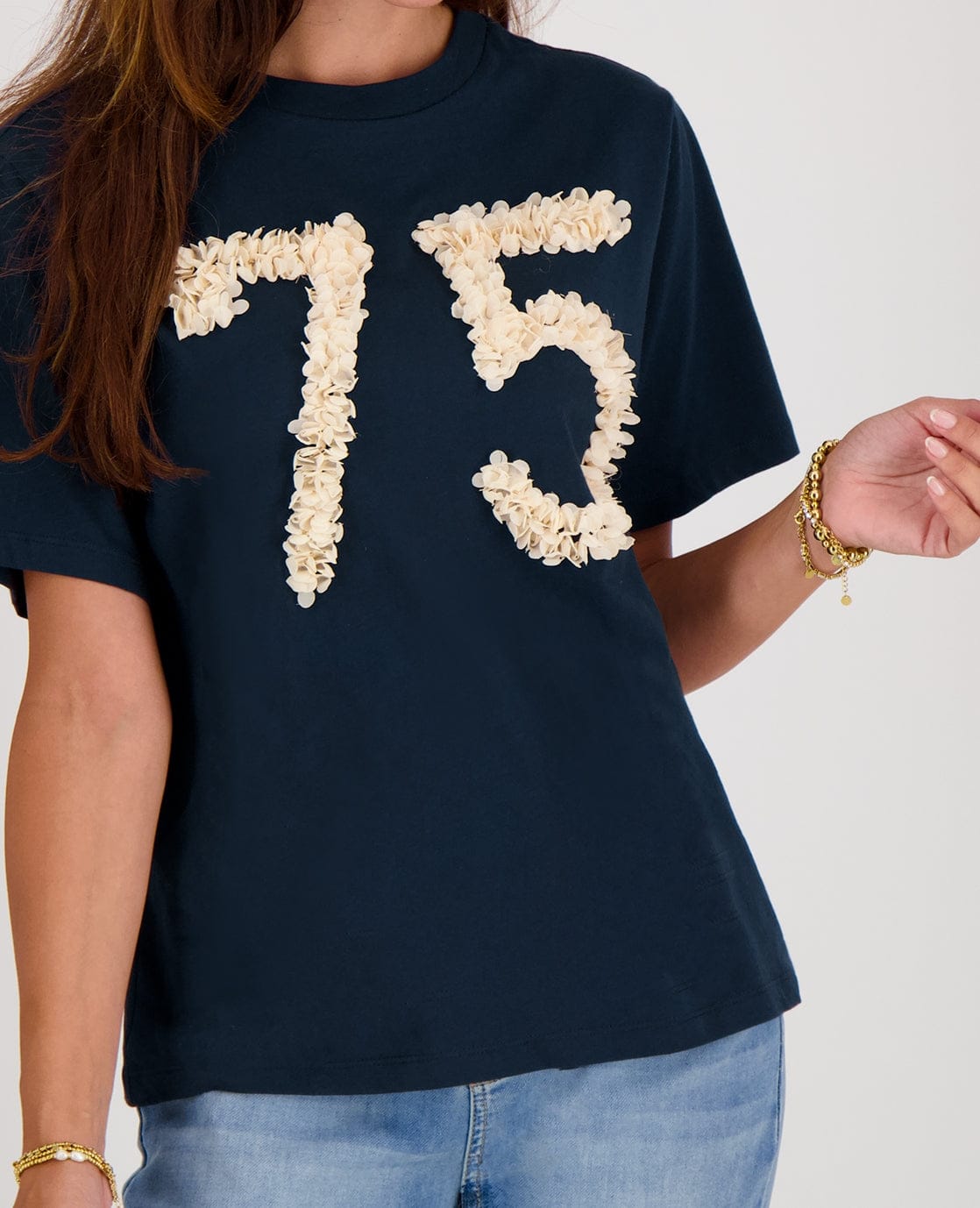 Je m'appelle Tops Tee Flower | Donkerblauw