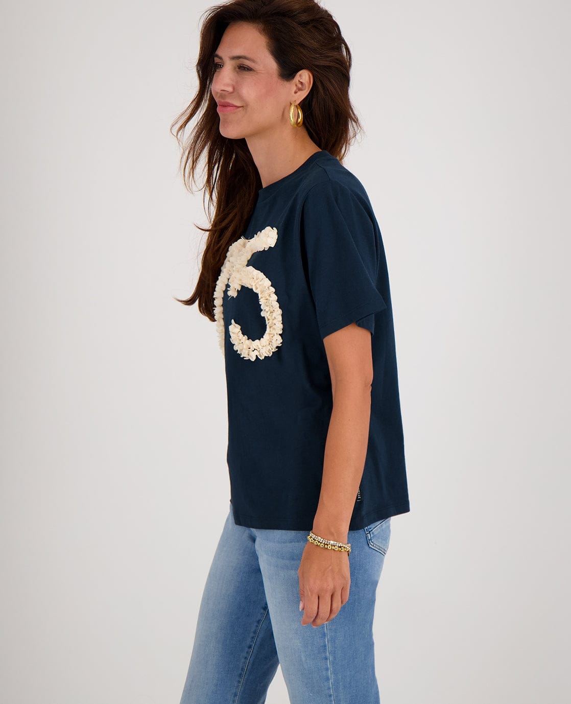 Je m'appelle Tops Tee Flower | Donkerblauw