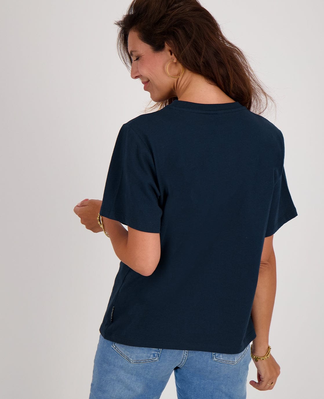 Je m'appelle Tops Tee Flower | Donkerblauw