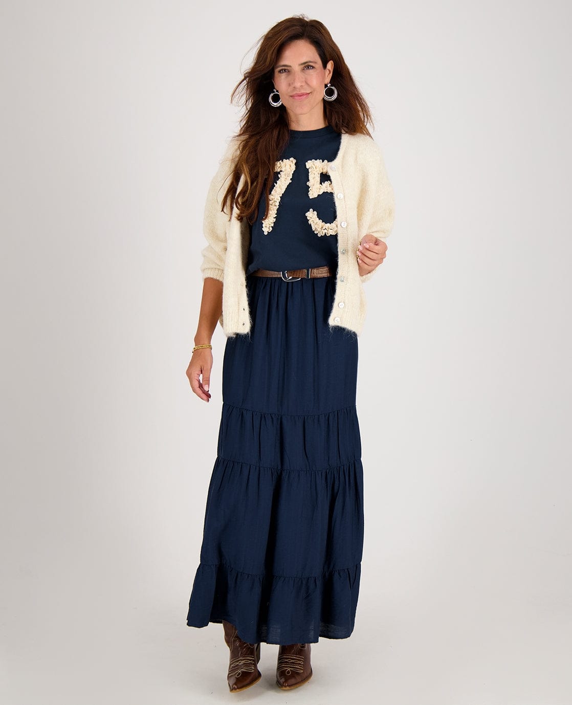 Je m'appelle Tops Tee Flower | Donkerblauw