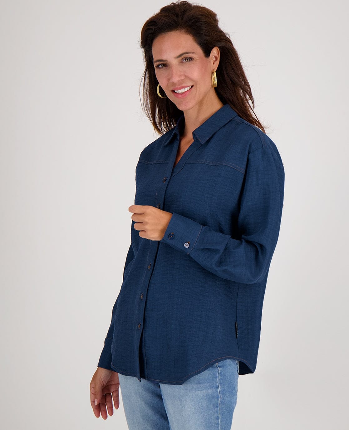 Je m'appelle Tops Blouse Olivia | Dark Denim Blue
