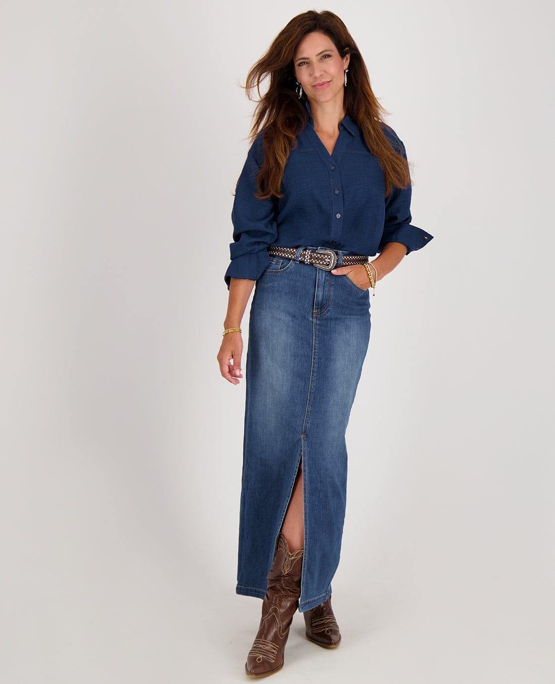 Je m'appelle Tops Blouse Olivia | Dark Denim Blue