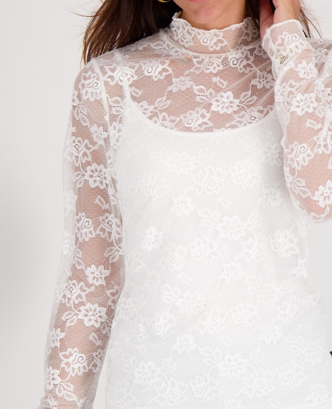 Je m'appelle Tops Top Lace | Porselein wit