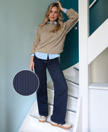 Je m'appelle Broeken Pant Romee Jogg Denim | Dark Denim Pinstripe