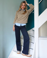 Je m'appelle Tops Pull Flowers | Camel
