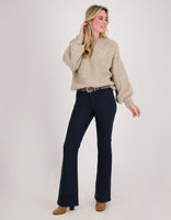 Je m'appelle Tops Pull Chunky | Light Taupe Melange