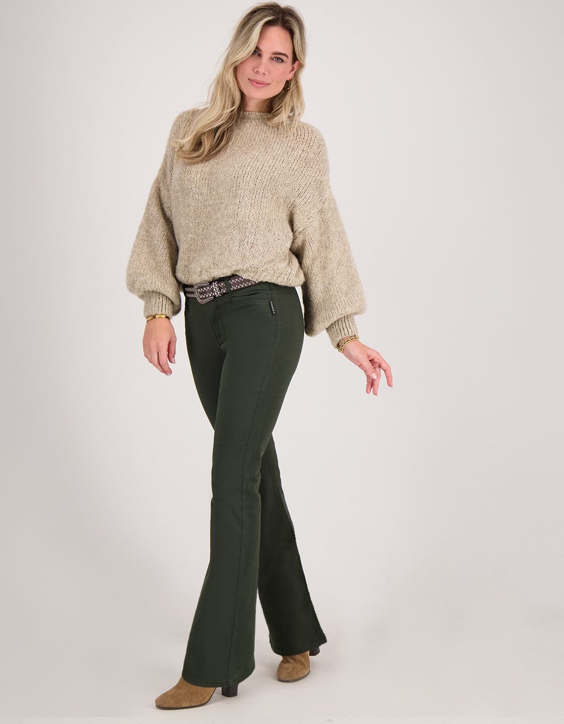 Je m'appelle Tops Pull Chunky | Light Taupe Melange