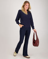 Je m'appelle Broeken Donkerblauw / XS / Regular Pant Lyon Flare Travel +++ | Donkerblauw