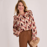 Je m'appelle Tops Top Ruffle | Multicolor Burgundy