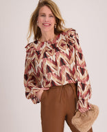 Je m'appelle Tops Multicolor Burgundy / XS Top Ruffle | Multicolor Burgundy