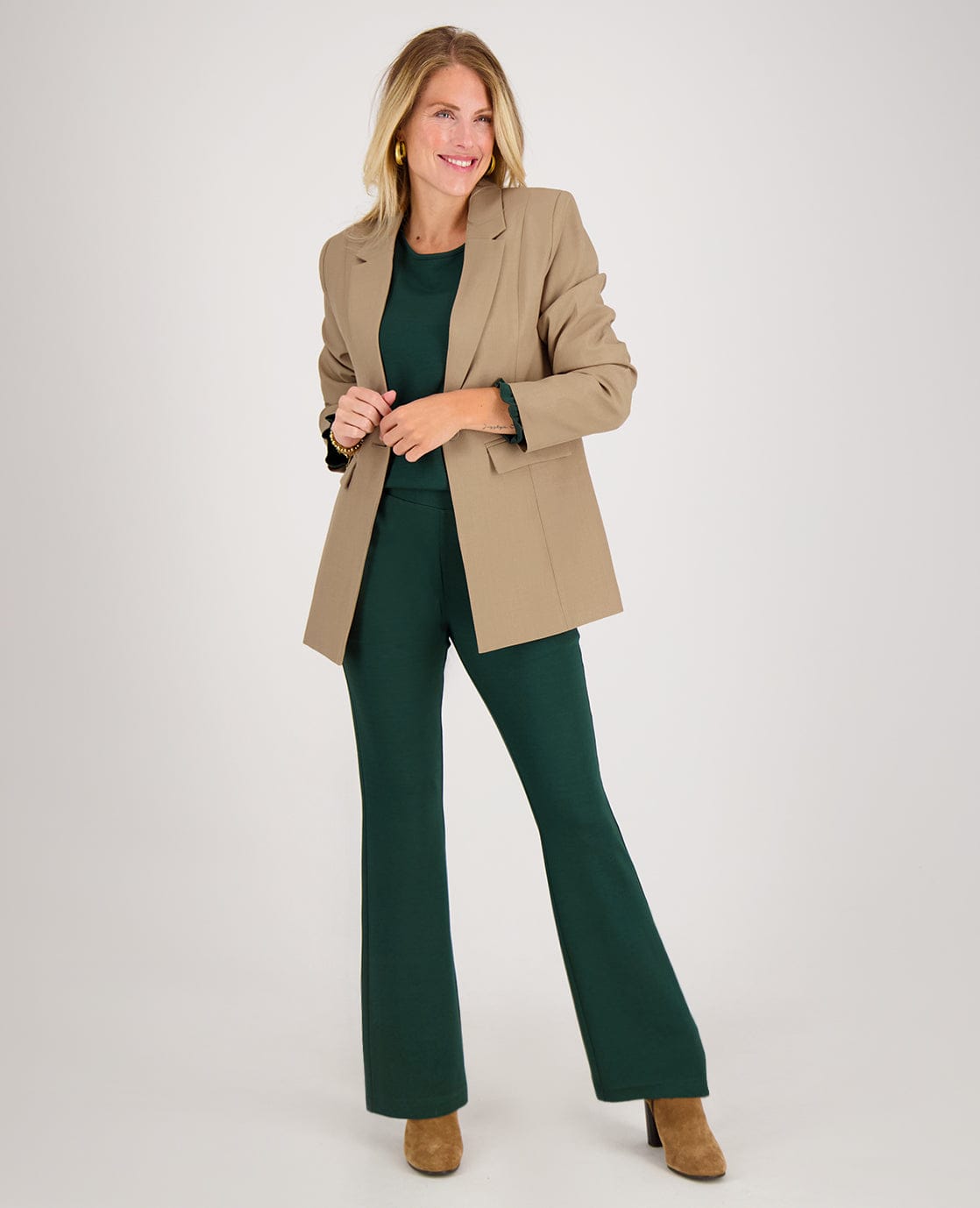 Je m'appelle Broeken Pant Flare | Bottle Green