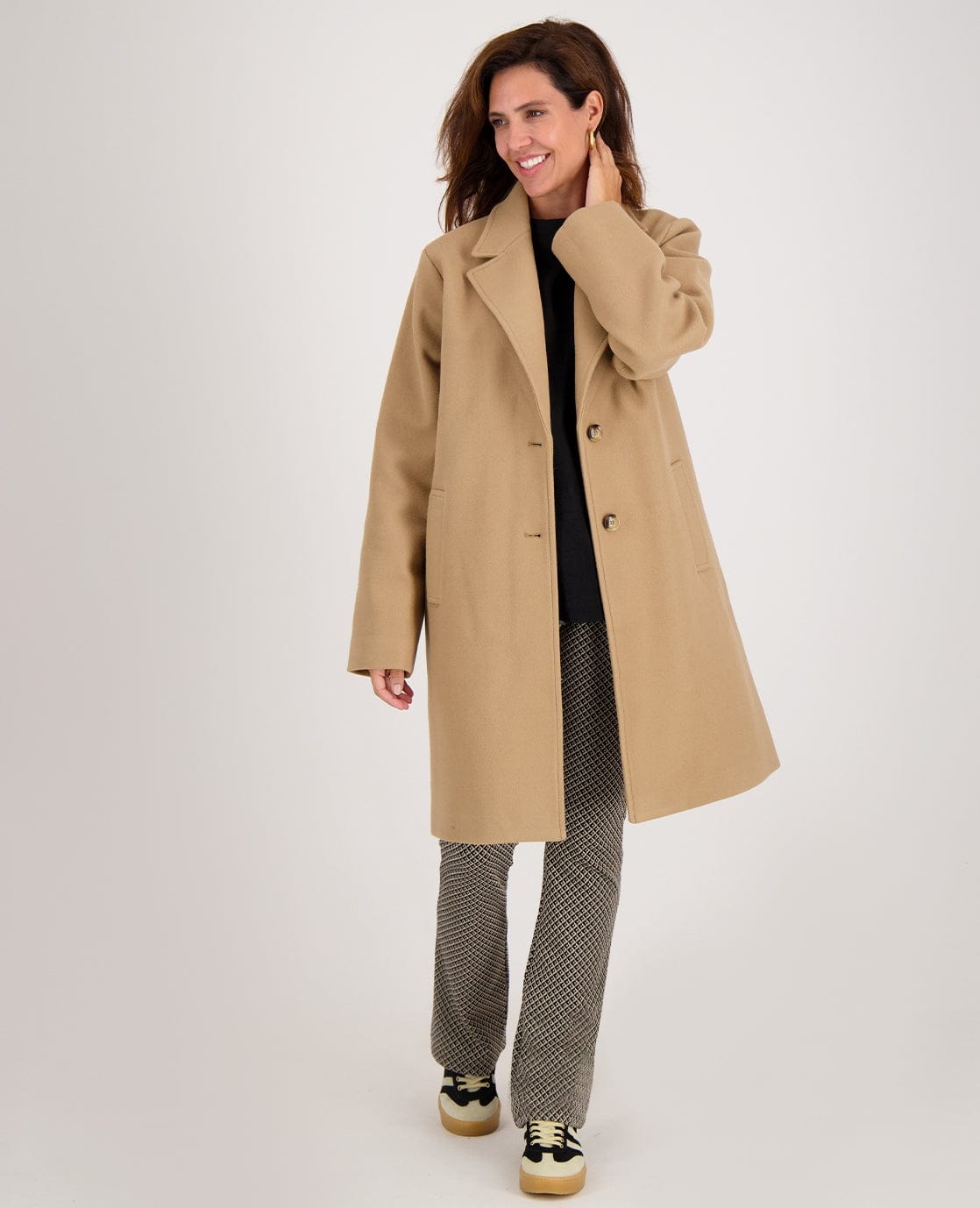 Je m'appelle Broeken Pant Flare Jacky | Dark Greige/Zwart