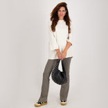 Je m'appelle Broeken Pant Flare Jacky | Dark Greige/Zwart