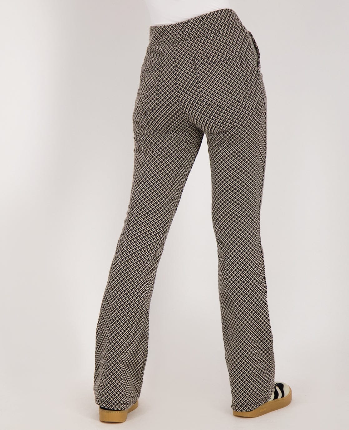 Je m'appelle Broeken Pant Flare Jacky | Dark Greige/Zwart