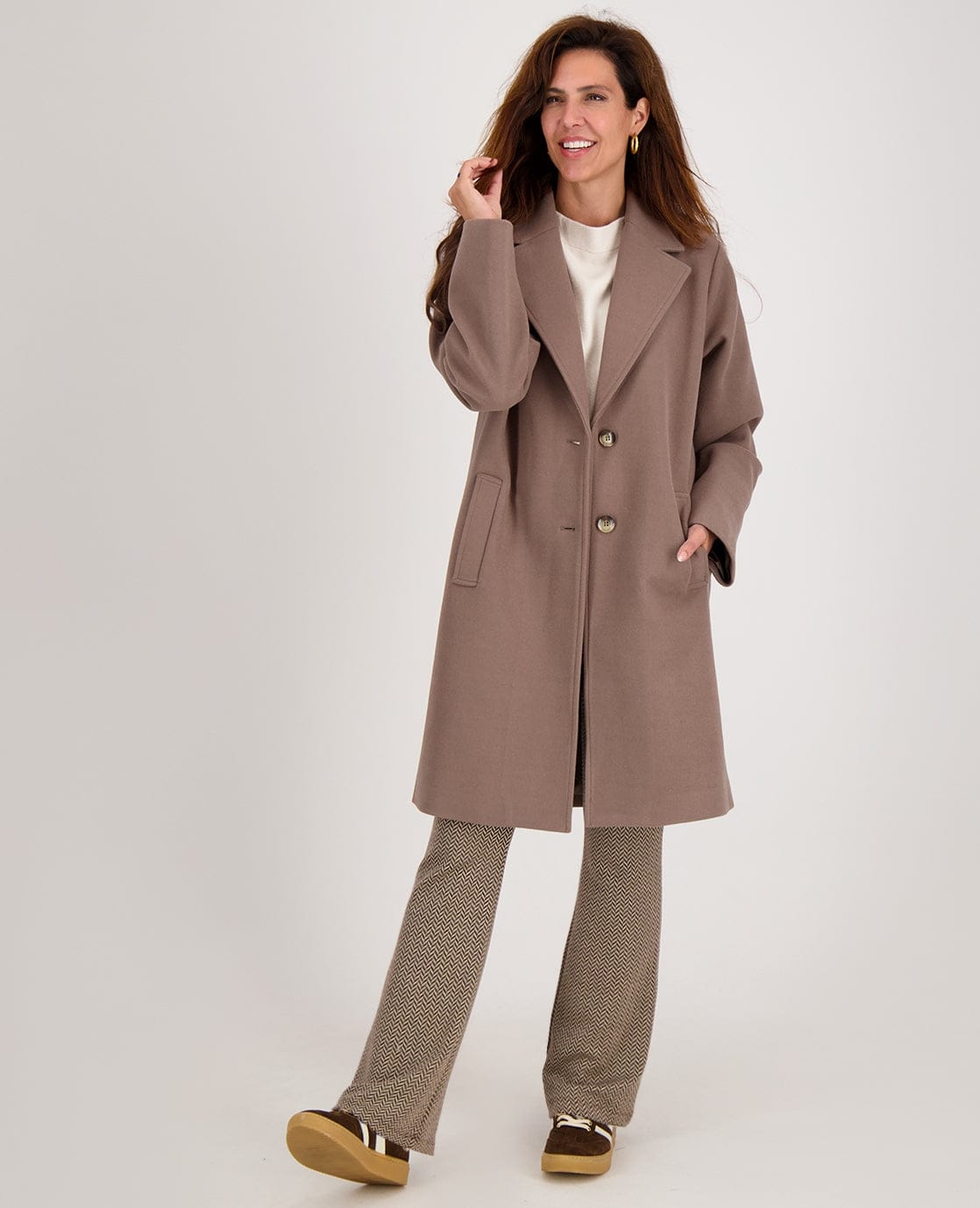 Je m'appelle Broeken Pant Flare Jacky | Dark Greige/Coffee