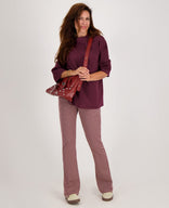 Je m'appelle Broeken Pant Flare Jacky | Burgundy/Dark Greige
