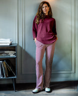 Je m'appelle Broeken Burgundy/Dark Greige / XS / Regular Pant Flare Jacky | Burgundy/Dark Greige