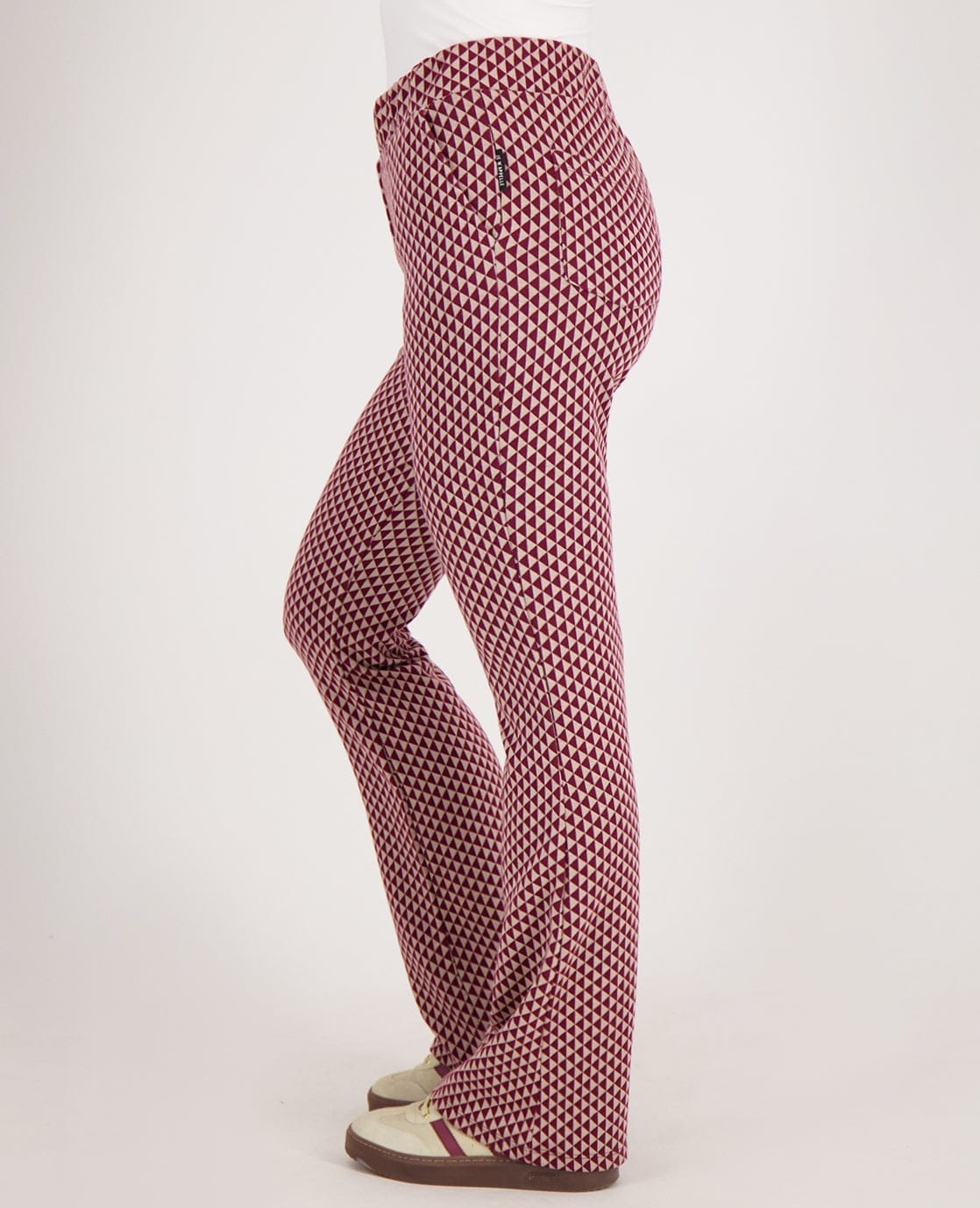 Je m'appelle Broeken Pant Flare Jacky | Burgundy/Dark Greige
