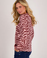 Je m'appelle Tops Blouse Satin | Burgundy / Pink