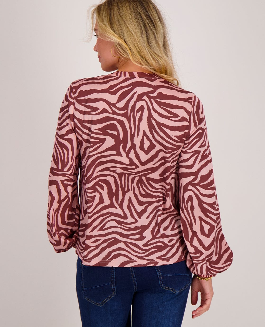 Je m'appelle Tops Blouse Satin | Burgundy / Pink