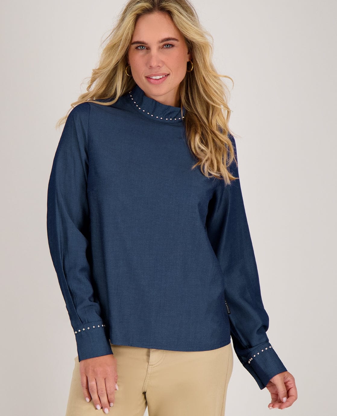 Je m'appelle Tops Top Studs | Medium Denim Blue