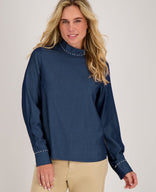 Je m'appelle Tops Top Studs | Medium Denim Blue