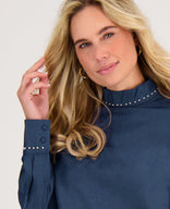 Je m'appelle Tops Top Studs | Medium Denim Blue