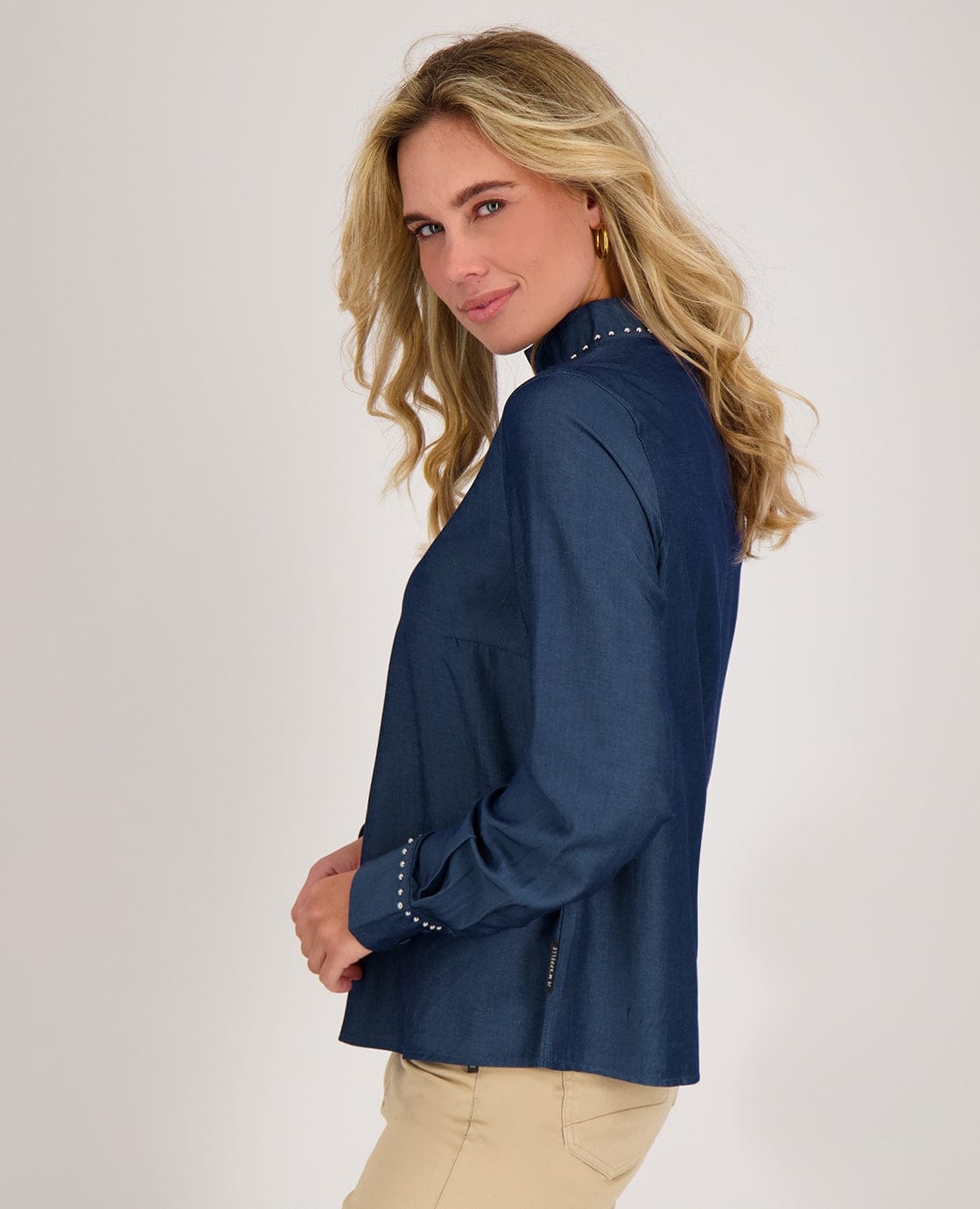Je m'appelle Tops Top Studs | Medium Denim Blue