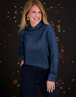 Je m'appelle Tops Medium Denim Blue / XS Top Studs | Medium Denim Blue