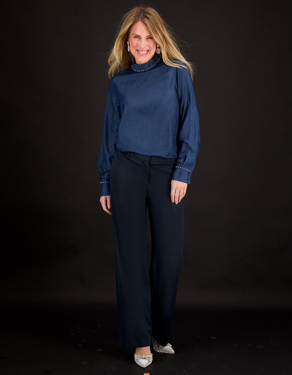 Je m'appelle Tops Top Studs | Medium Denim Blue