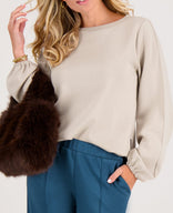 Je m'appelle Tops Top Pintuck | Light Taupe