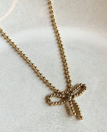 Je m'appelle Accessoires Goud / One Size Necklace Bow | Goud