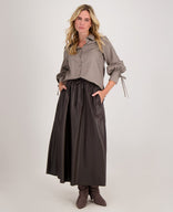 Je m'appelle Tops Blouse Pinstripe | Taupe/Wit