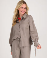 Je m'appelle Tops Taupe/Wit / XS Blouse Pinstripe | Taupe/Wit