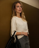 Je m'appelle Tops Ecru Melange / S/M Pull Knitted | Ecru Melange