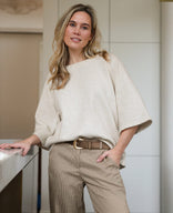 Je m'appelle Tops Ecru Melange / S/M Pull Knitted | Ecru Melange