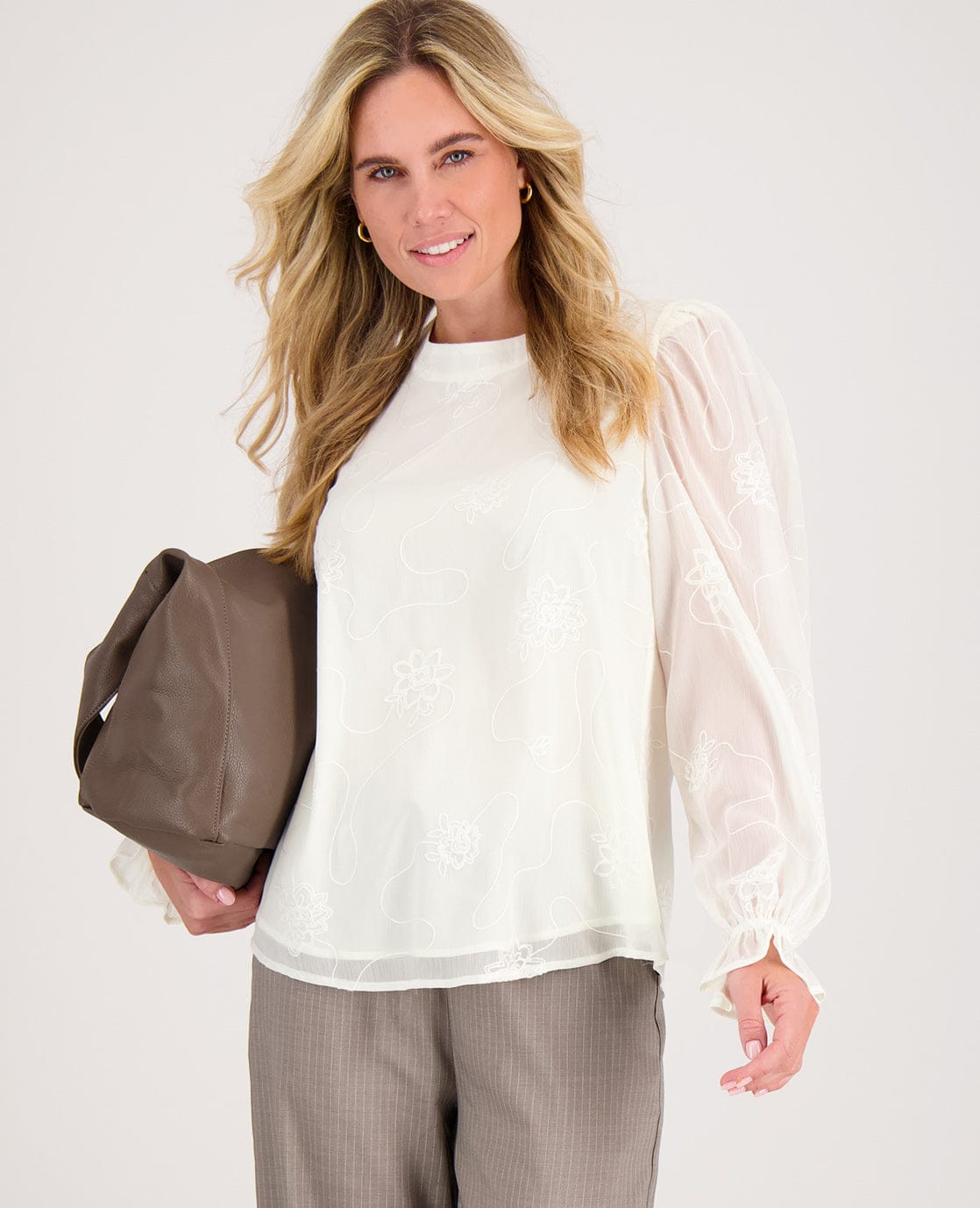 Je m'appelle Tops Top Flower | Pearl White