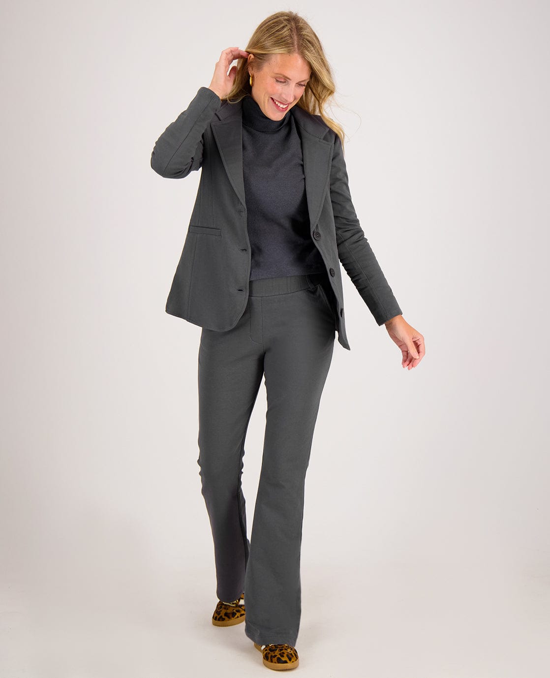 Je m'appelle Broeken Pant Flare Easy | Antracite Grey
