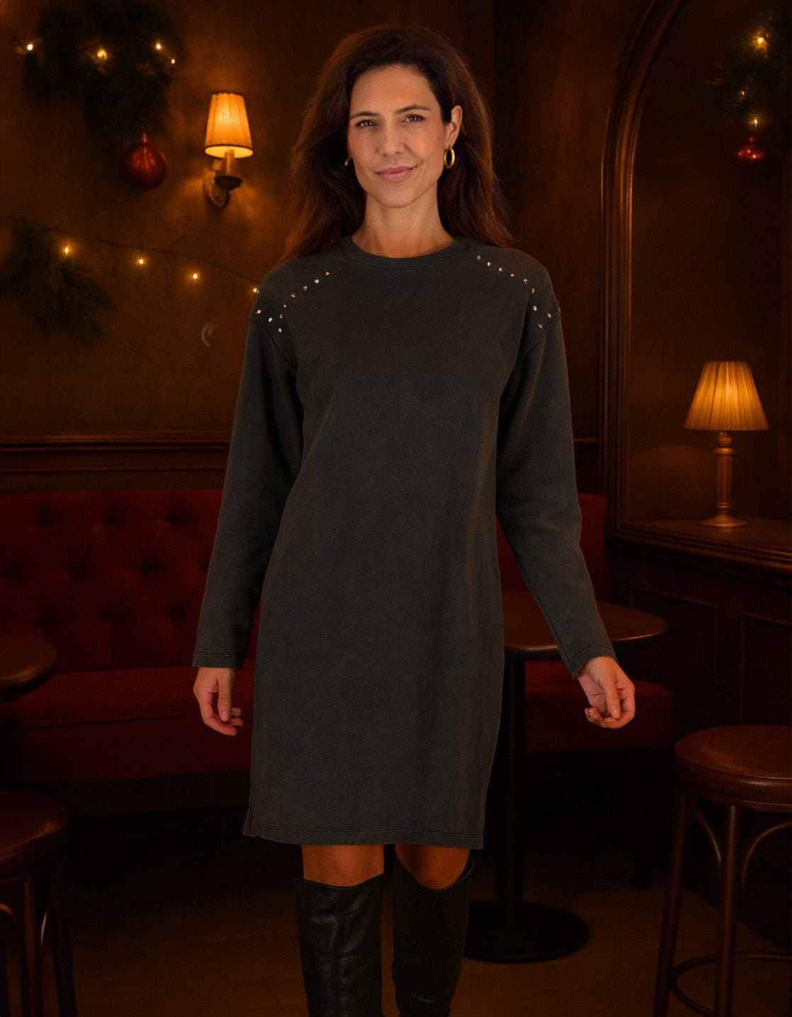 Je m'appelle Jurken Charcoal Black / XS Sweatdress Pinn | Charcoal Black